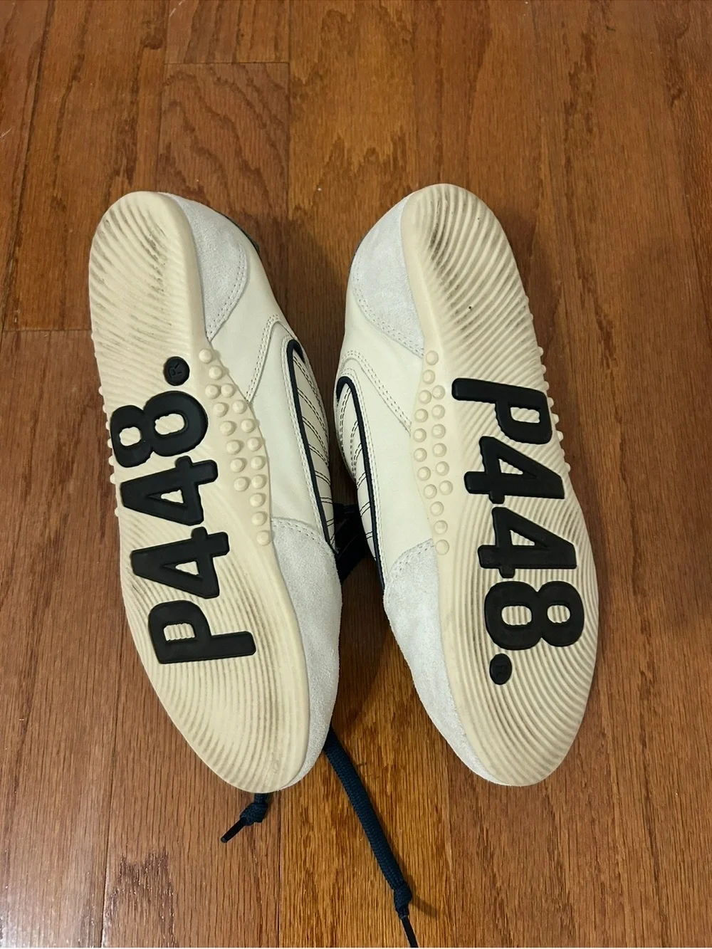P448 John Sneakers White Navy Leather Suede Women's Size 39 Made in Italy